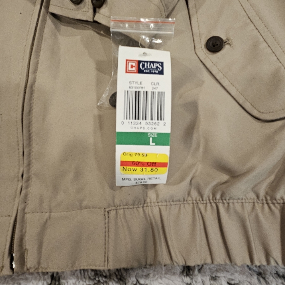 NWT Chaps Tan Lightweight Jacket - Picture 9 of 9